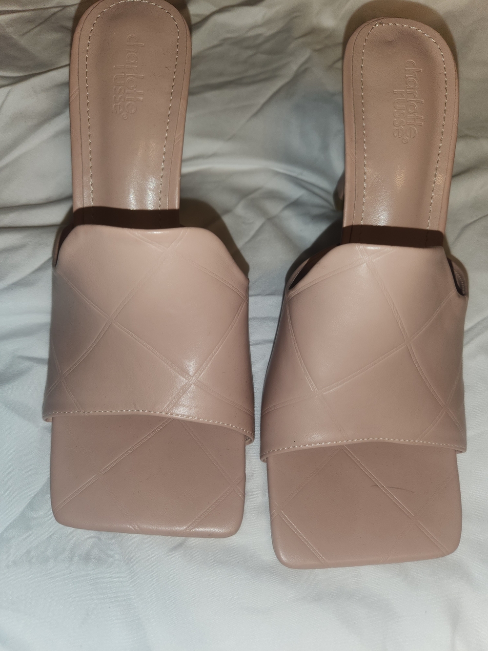 Quilted Blush Slide Mules